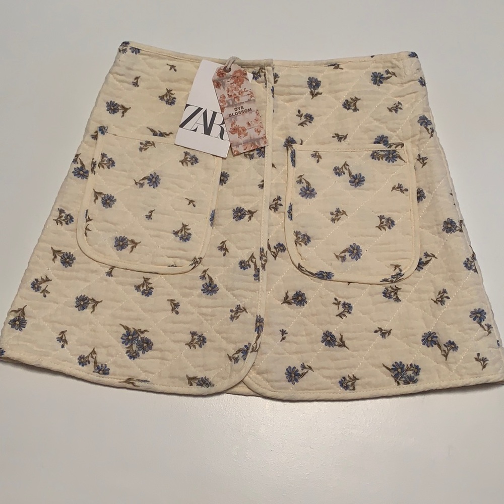 Zara flora quilted skirt